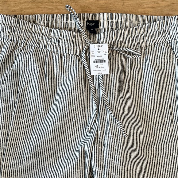 J. Crew Striped linen-cotton blend drawstring pant NWT - Picture 10 of 11